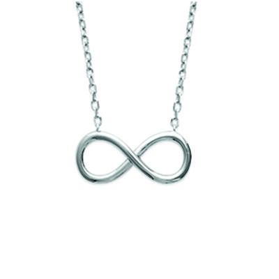 [M7604] - Silver 'Infini' Silver Necklace (rhodium-plated) - 18x8 Mm