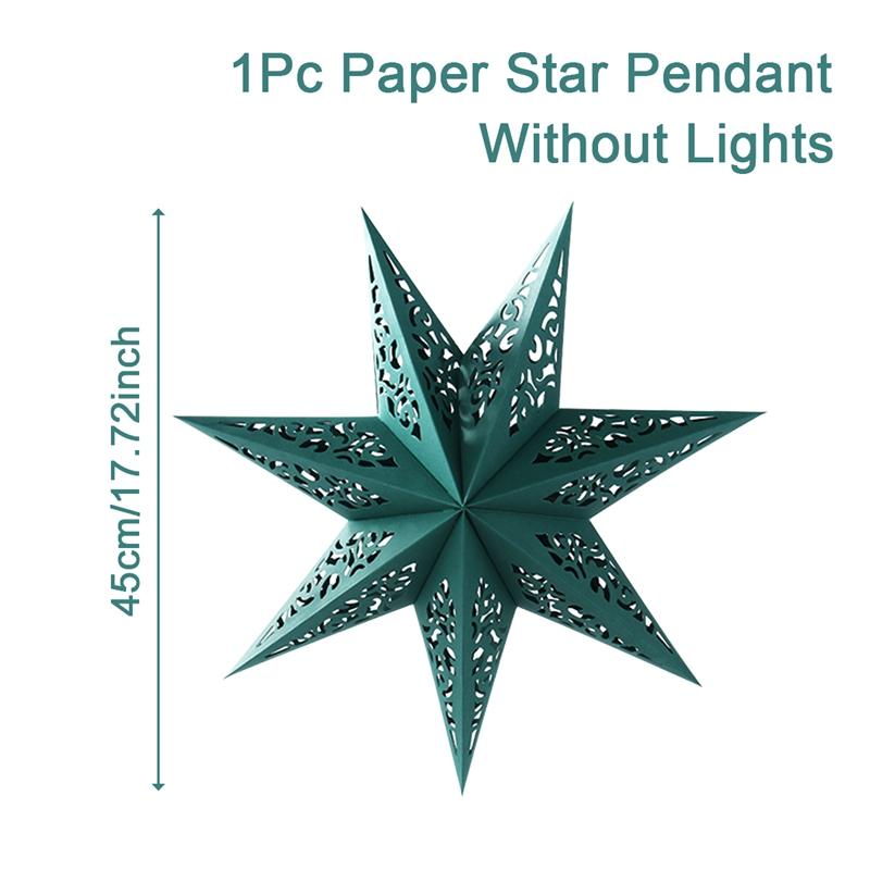 30-75cm Hollow Star Hanging Pendant Eid Mubarak Christmas Ramadan Decoration 2025 Islamic Muslim Party Decor Ramadan Kareem Gift