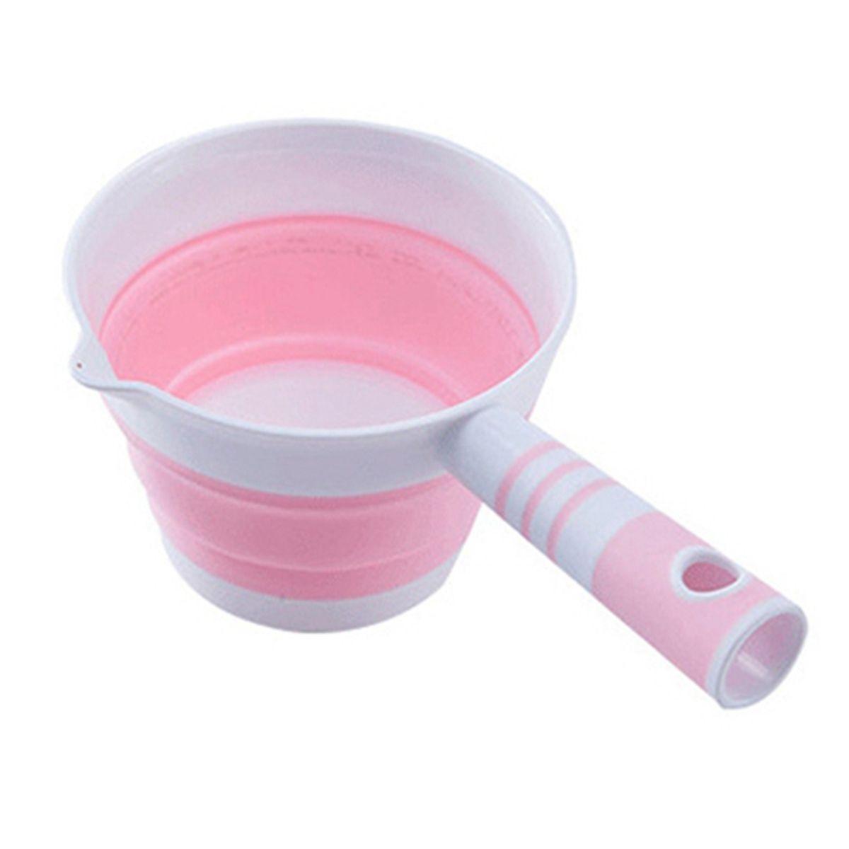 

Практичный силиконовый складной водочерпак, экономящий место, ковш для воды, половник для воды, ложка для ванной pink