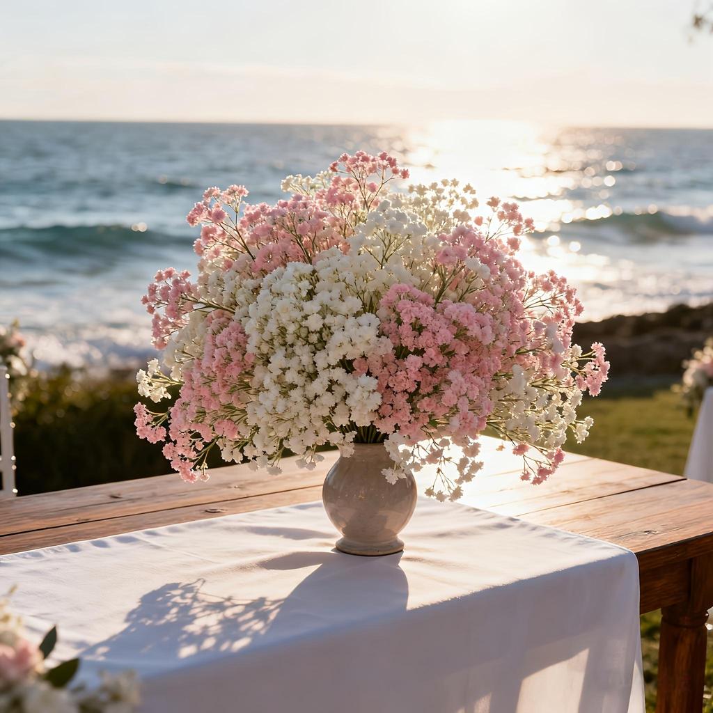20 buketter av rosa och vita blommor, Realistisk beröring, Simulerade blommor, Centerpiece för årsdagar, Bröllop, Förlovningar, Hotell, Trädgårdar