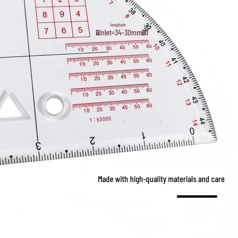 Professional Geographic Coordinate Protractor Ruler