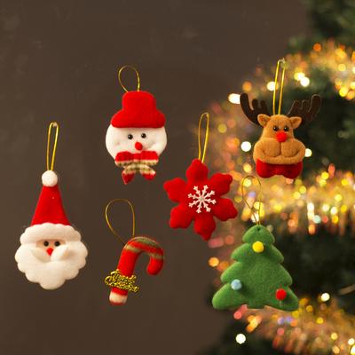 6Pcs Christmas Tree Hanging Decorations Snowflake Elk Snowman Style Xmas Decoration Home Garden Yard New Year Party Supplies