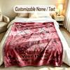 Floral Garden Theme Soft Blanket Personalized Custom Name Text Print Warm Blanket Home Sofa Bedroom Decor