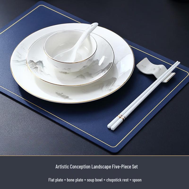 

Elegant Chinese Gold Rim Bone China Dinnerware Set
