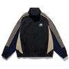 Giacca da Uomo Color Block con Collo Alto e Zip, Giacca a Vento Casual a Strisce, Capo d'Abbigliamento Esterno