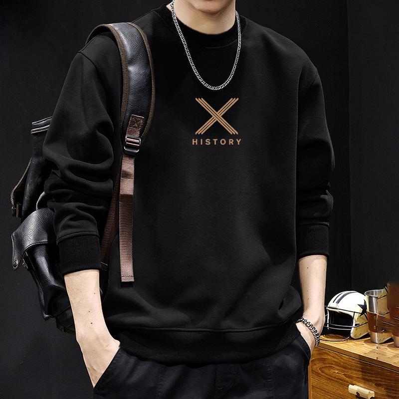 Men s Korean Style Round Neck Loose Pullover Hoodie - Trendy Autumn/Winter Casual High Street Jacket S (95-120 jin)