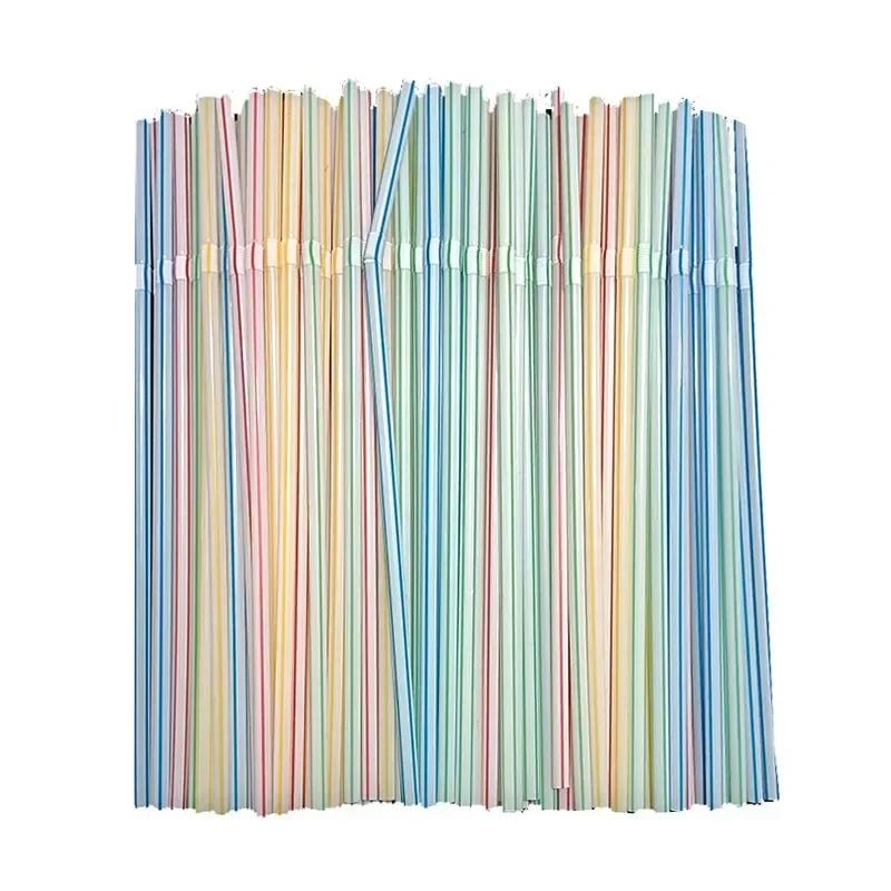 100 PCS Colorful Bendable Straws Disposable Drinking Straws for Milk Tea Party Wedding Bar Supplies Bubble Tea Plastic Rietjes