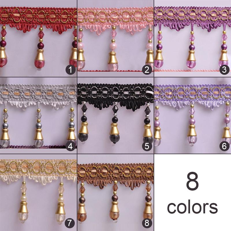 11Meter Curtain Crystal Beaded Tassel Fringe Lace Trim Curtain Accessories Curtain Trim Decoration Sewing DIY Upholstery