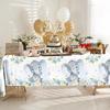 Juweked 3 Pcs Blue Elephant Baby Shower Tablecloth for Boy It's A Boy Baby Shower Tablecloth Gender Reveal Decor, 70.8" x 42.5"