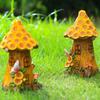 Angoily Solar Fairy House, Solar Resin Powered Garden Decor Creative Landscape Decoration for Yard Patio and Lawn Ornaments, Landscape, Fairy Garden