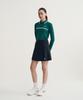 SERGIO TACCHINI W Flag Woven Mid-Length Pleated Skirt (Black)