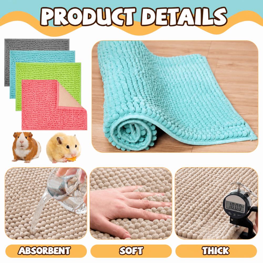 Chenille Fleece Washable Pet Pad Non Slip Small Animal Liner Soft Fleece Bedding Mat  Guinea Pig