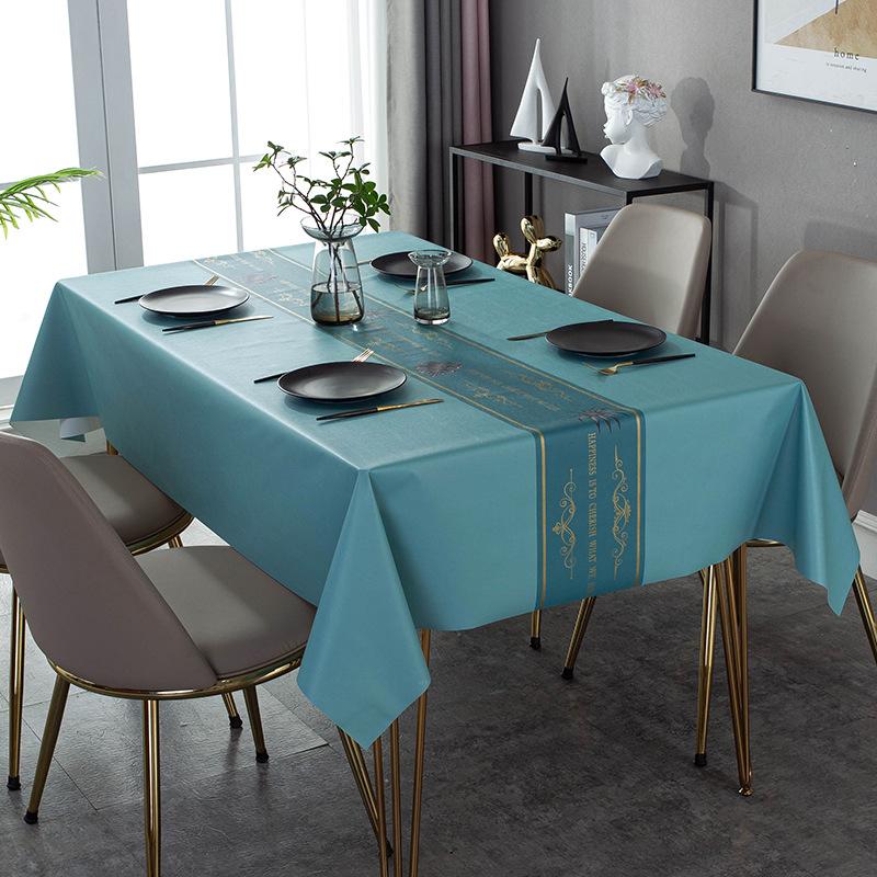 Neue Nordic Einfache Pu Tischdecke Öl Beweis Wasserdicht Waschen Kostenloser Haushalt Leder Verbrühen Tisch Matte Rechteckige Tischdecke