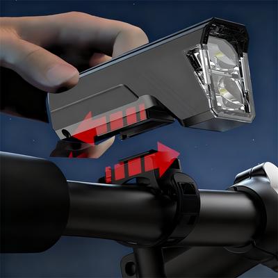 2025 Neue Fahrradlichter für Nachtfahrten, Aluminium 1200 Lumen Wiederaufladbar Superhell Scheinwerfer und Rücklicht, LED-Anzeige 6+4 Modi Bi