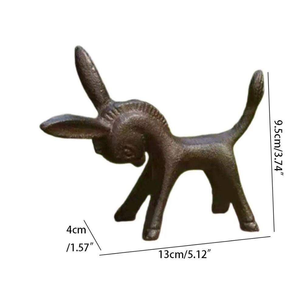 Sculpture Donkey Figurine Durable Iron Donkey Ornament Fantastic Animal Statue  Home Decor