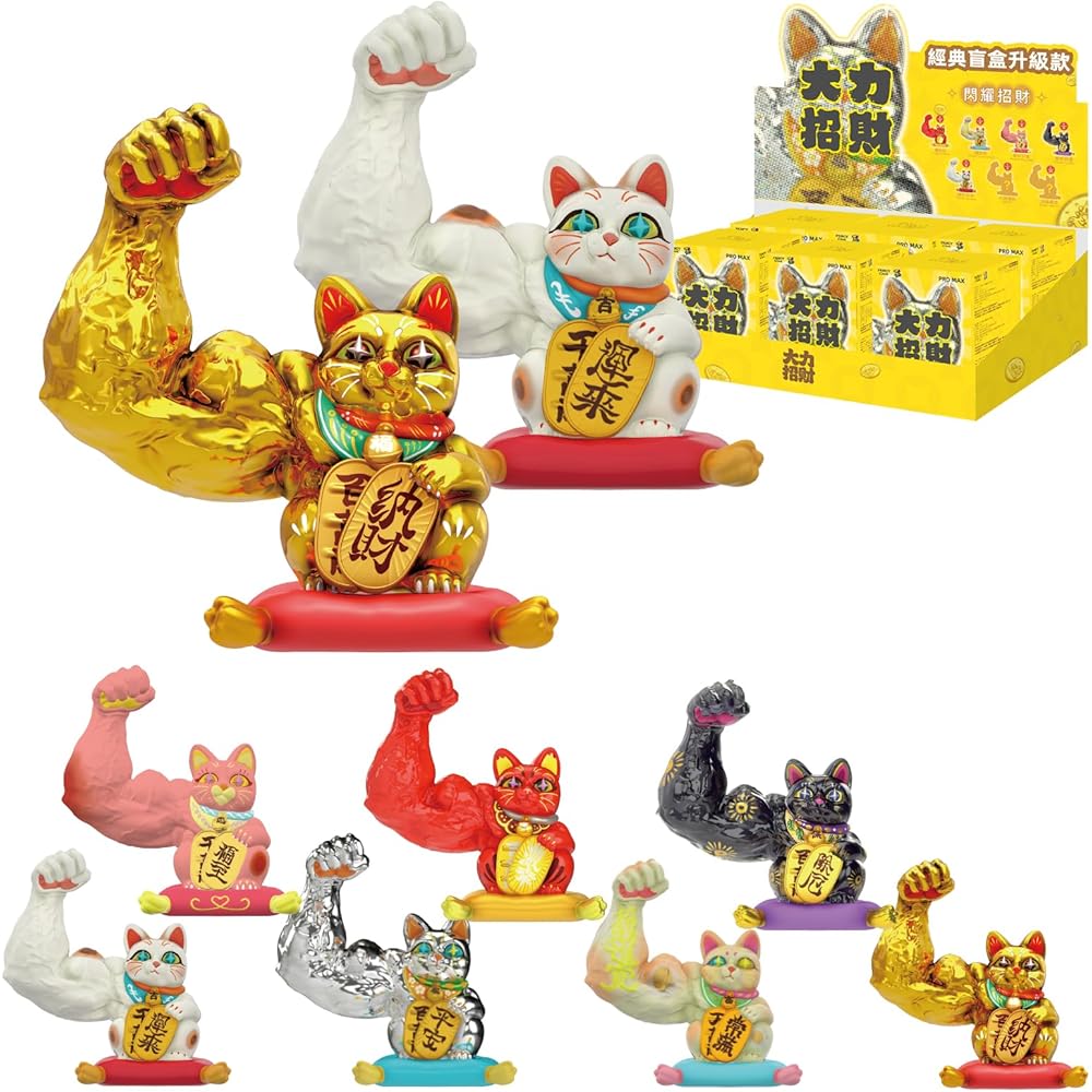 

Top Toy Maneki Neko Glitter Series Assorted Box 6 Pieces Gachapon Blind Box Figure PVC Premium Collectible Toy