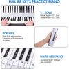 88-Key Paper Piano Keyboard Finger Simulation Practice Guide, Folding Teaching Note Chart, Portable Waterproof Electronic Piano Exercise Cardboard for