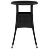 Vidaxl Stolik Ogrodowy, Ø60X75 Cm, Szkło Hartowane I Rattan Pe, Czarny