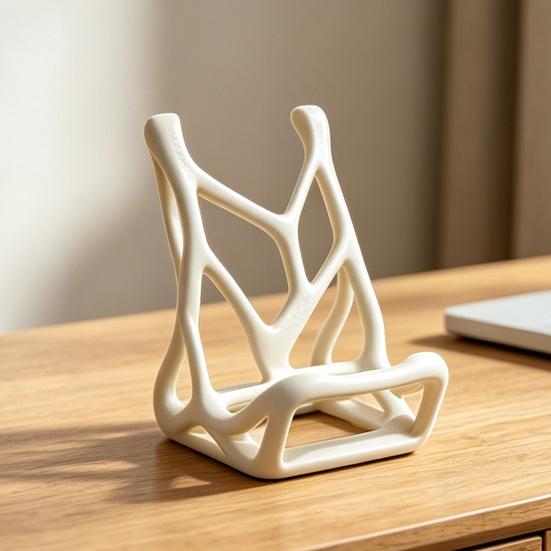 Mobile Phone Holder, 3D-Printed Skeleton-Inspired Phone Stand, Thin Lightweight Decorative Ornament for Desk Bedside Living Room Desktop
