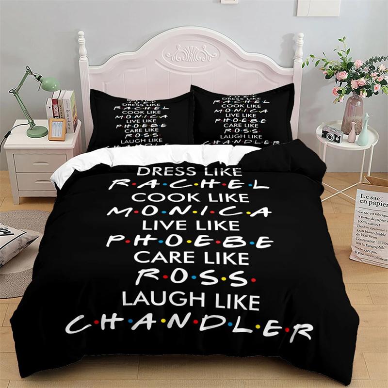 Friends TV Show Bedding Sets Duvet Cover Set With Pillowcase Polyester Double Twin Full Queen King Bedclothes Home Decor