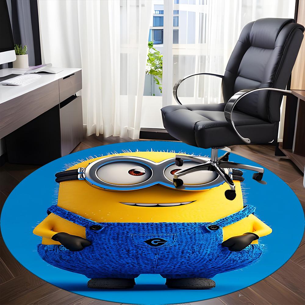 1pcGru Minion Office Round Area Rug, Indoor Mat Suitable For Office,Bedroom Living Room Home Decor, Room Deco a0928139