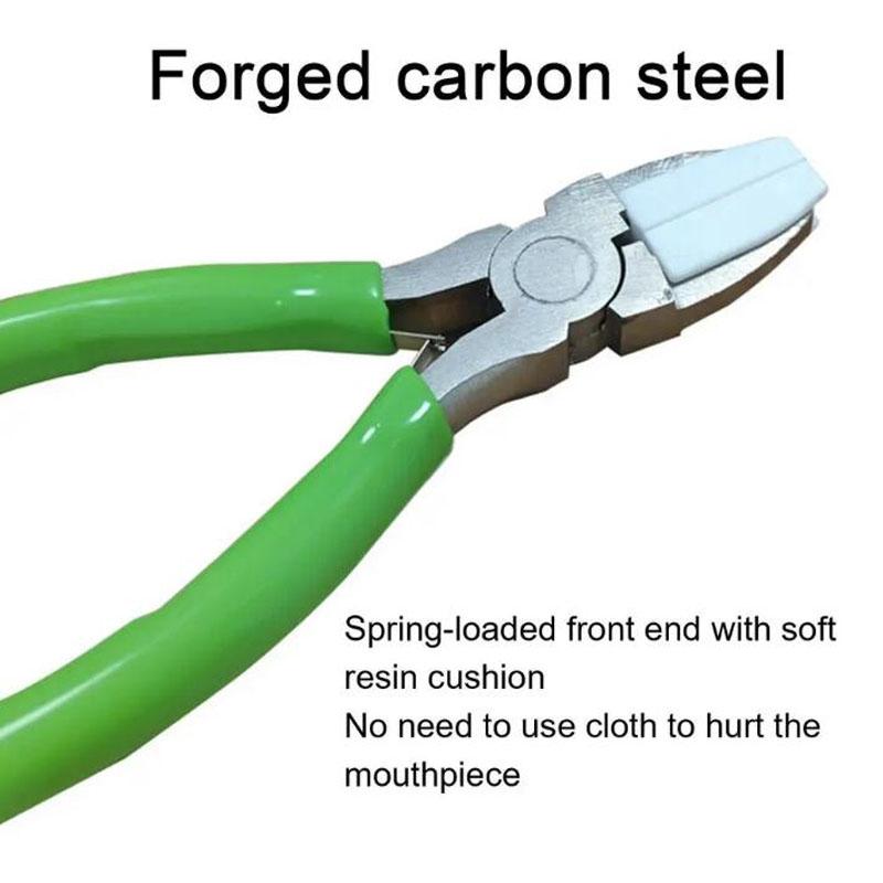 Alicates de Mandíbula de Nylon Aço Carbono Artesanato Alicates de Bico Plano Ferramentas DIY Para Miçangas Laços Modelagem Arame Fabricação de Joias