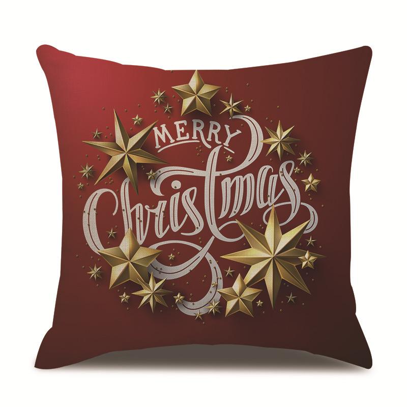 Christmas Bedroom Single-sided Pillowcase Living Room Linen Car Pillowcase Sofa Pillowcase Bedside Cushion Cover