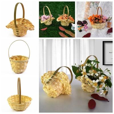Party Supplies Flower Arrangement Basket Yellow Weaving Basket Handheld Baskets  Flower Shop