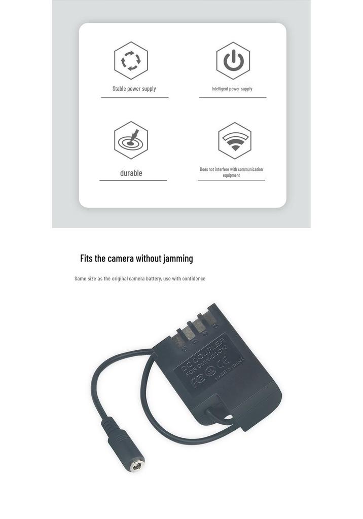 DCC12 PD/Type-C Adapter for DMC-GH3, GH4, GH5, GH3K, GH4K Cameras with BLF19 Battery Compatibility