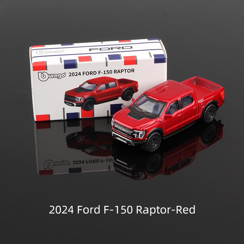 

Bburago 1:64 Sports Cars 2024 Ford F-150 Raptor Alloy Car Model Diecast Vehicles Pickup Truck Toy