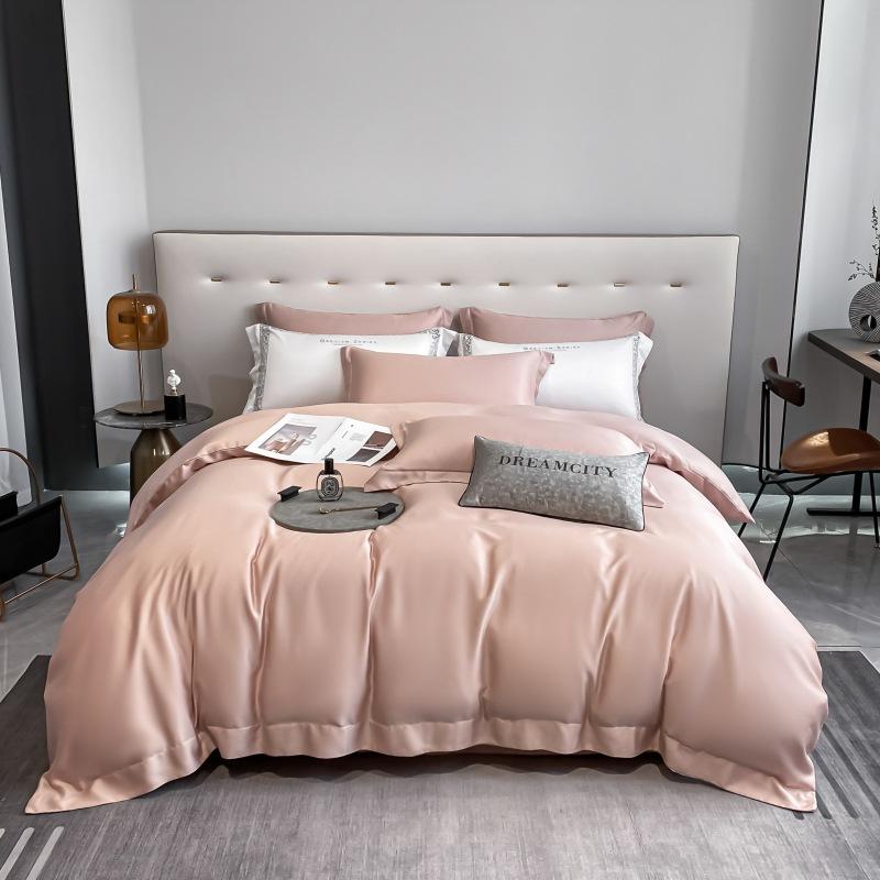 Set de patru piese din bumbac cu capse lungi, 100 de conturi