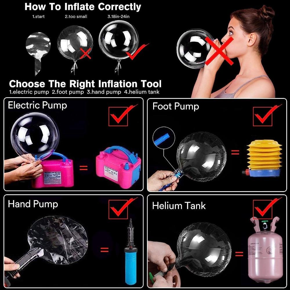 7pcs 20inch Transparent Led Bobo Balloons Glow in The Dark Light Up Bobble Balls  Wedding