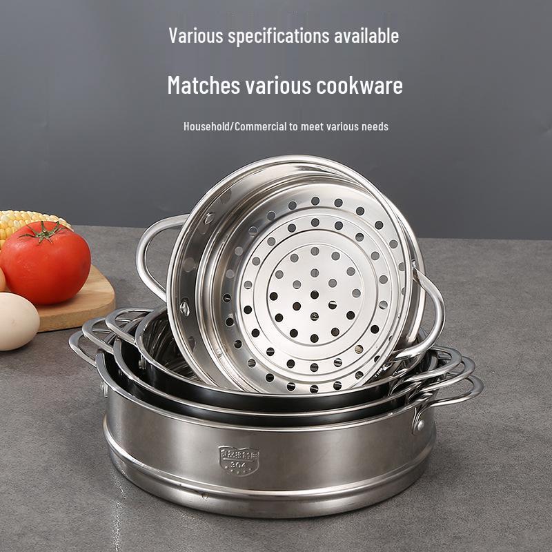 304 Stainless Steel Steamer Tray & Rack, Flat Mouth, 16cm-22cm, Min Order: 2 Pcs