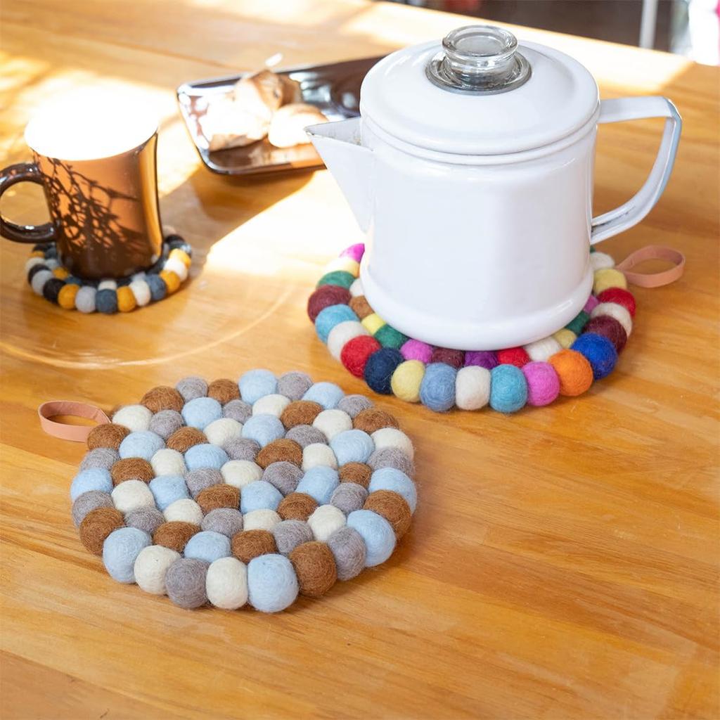 Colorful Felt Trivet Balls
