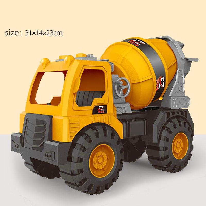 Model de vehicul de inginerie de dimensiuni mari, plastic, excavator, macara, mixer, basculantă, mașini, set de jucării pentru copii, băieți, joc de nisip în aer liber