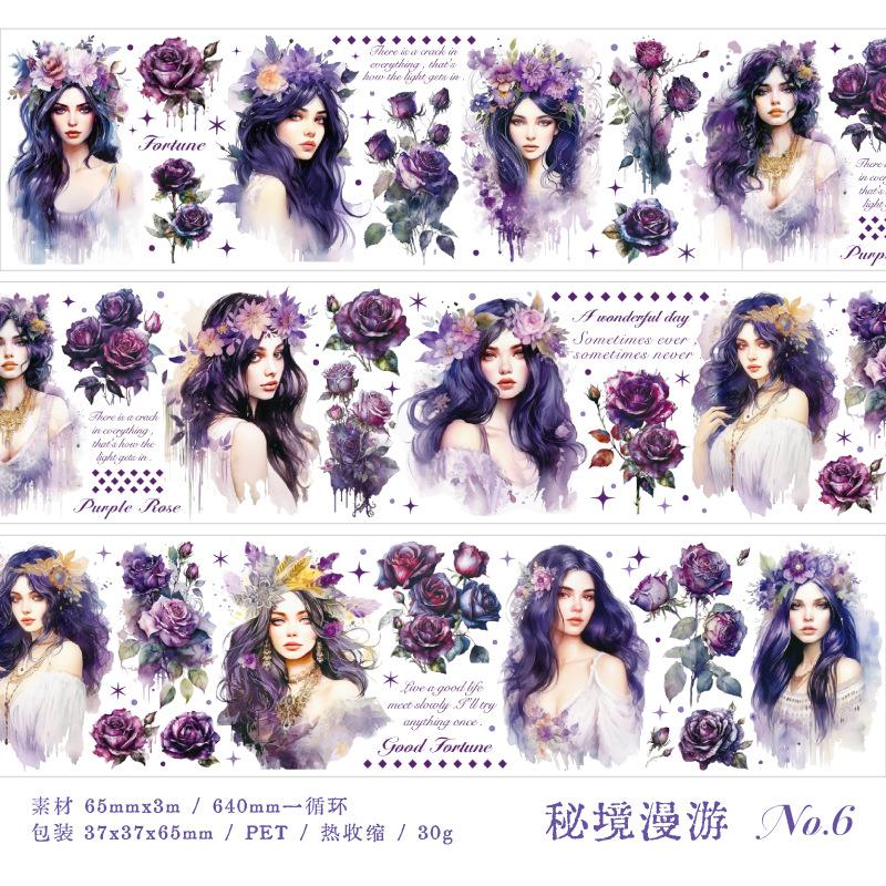 

6.5*300cm European figure theme Stickers tape Adhesive Diy Hand Account Diary Album Scrapbooking material