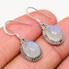 Natural Rainbow Moonstone Gemstone 925 Solid Sterling Silver Earring 1.25" C7e52