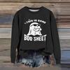 Women's Fashion Casual Long Sleeve Halloween Printed  Neck Sweatshirt