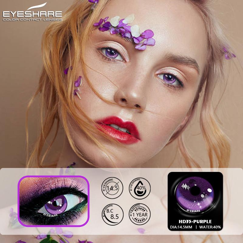 Eyeshare Cosplay Lila Farbe Kontaktlinsen für Auge Blau Colorcon Lense Anime Coser Linsen Augen Make-Up Pupilentes