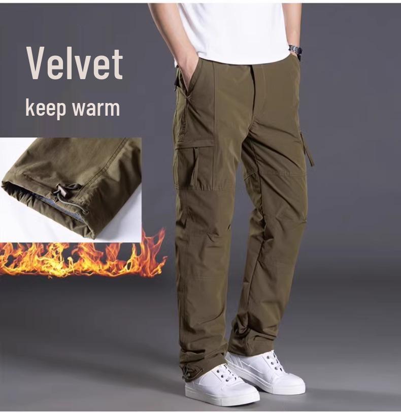 Men's Fleece-Lined Winter Ski Pants: Windproof, Waterproof, Thick Softshell for Cold Weather
