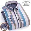Men's Long Sleeve Cotton Plaid Shirt with Velvet Lining