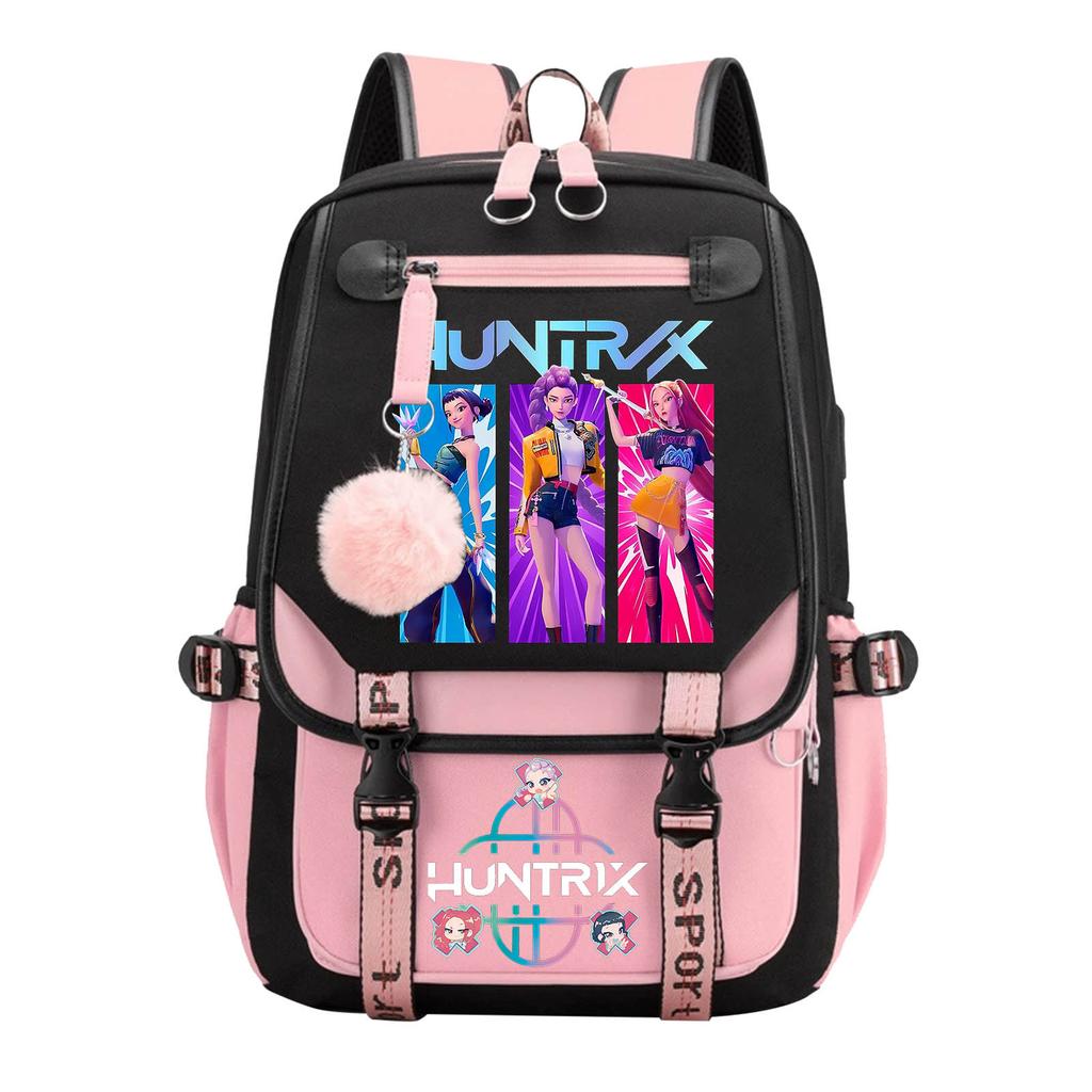 New Korean Style Campus Backpack for Women Students Anime Girl Group Movie Print Fashion Trendy Lightweight Laptop Bag