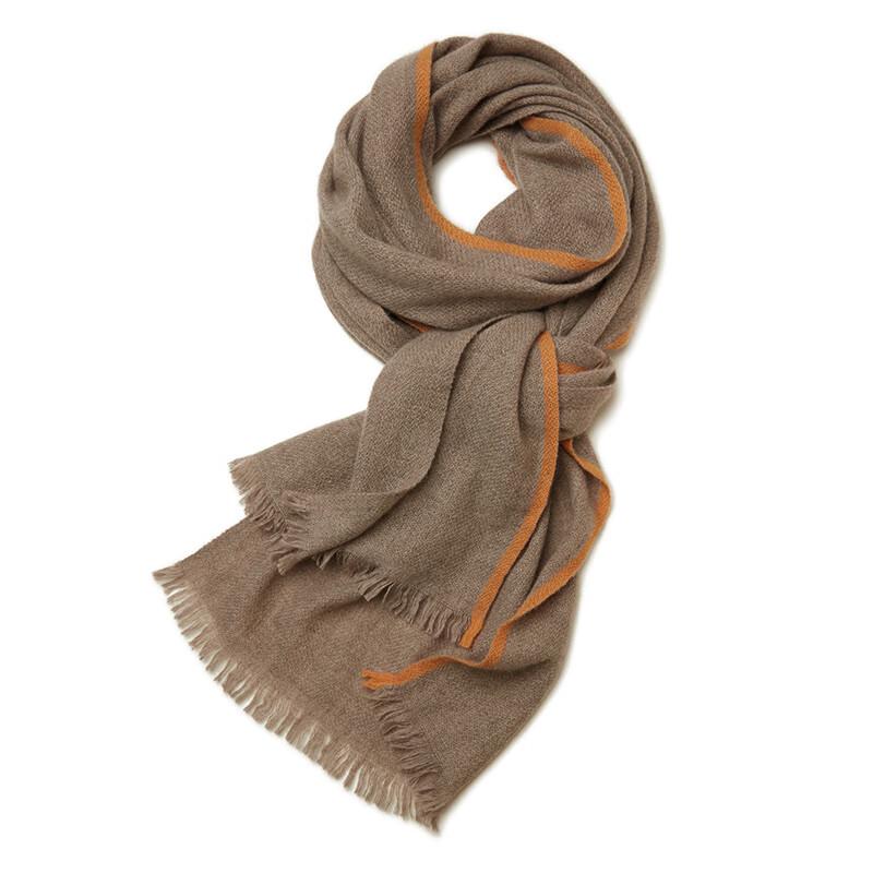 G·TENNA NXC340 Unisex Solid Trim Cashmere Scarf