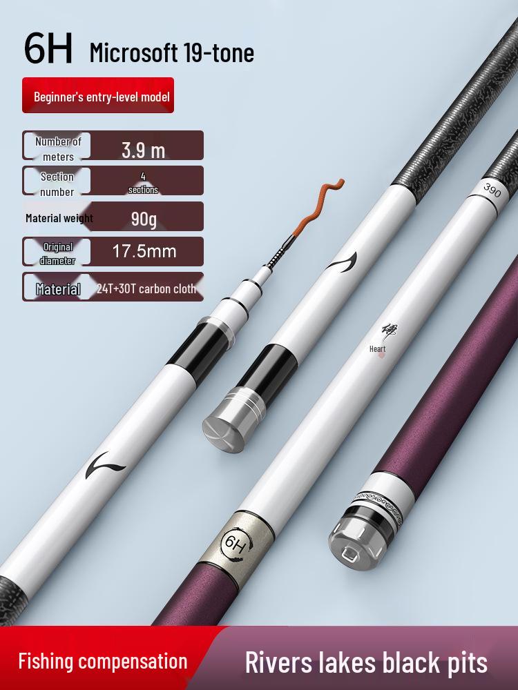 Super Hard Lightweight Fishing Rod for Big Fish: 28/19 Tone for Carp & Crucian Catch