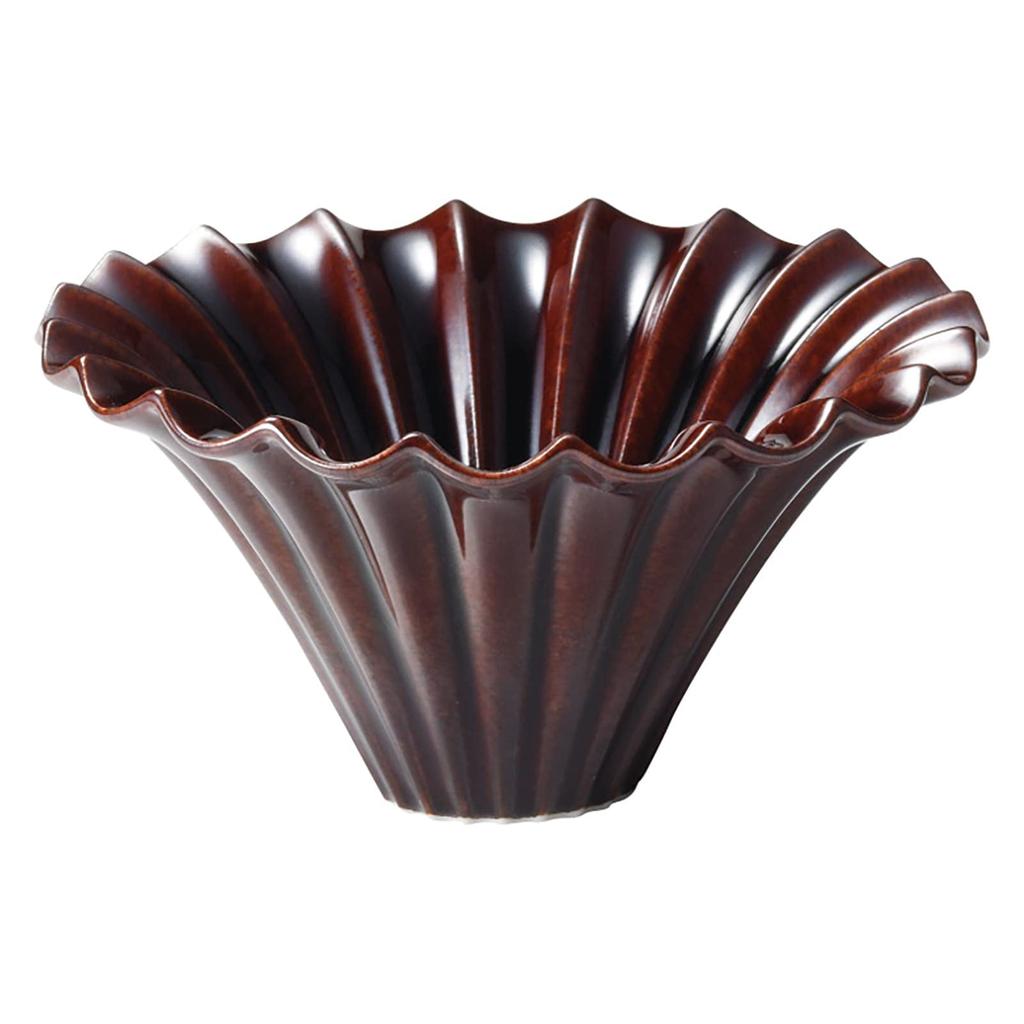 KOYO Coffee Dripper, Stylish Ceramic, Approx. 13cm Diameter, Perfect for Cafes and Coffee Shops, Flared, Garnet Brown, Made In Japan, Product Number