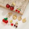 9 Pieces of Simulated Cherry Pendant Bow Love DIY Jewelry Accessories Handmade Women's Accessories