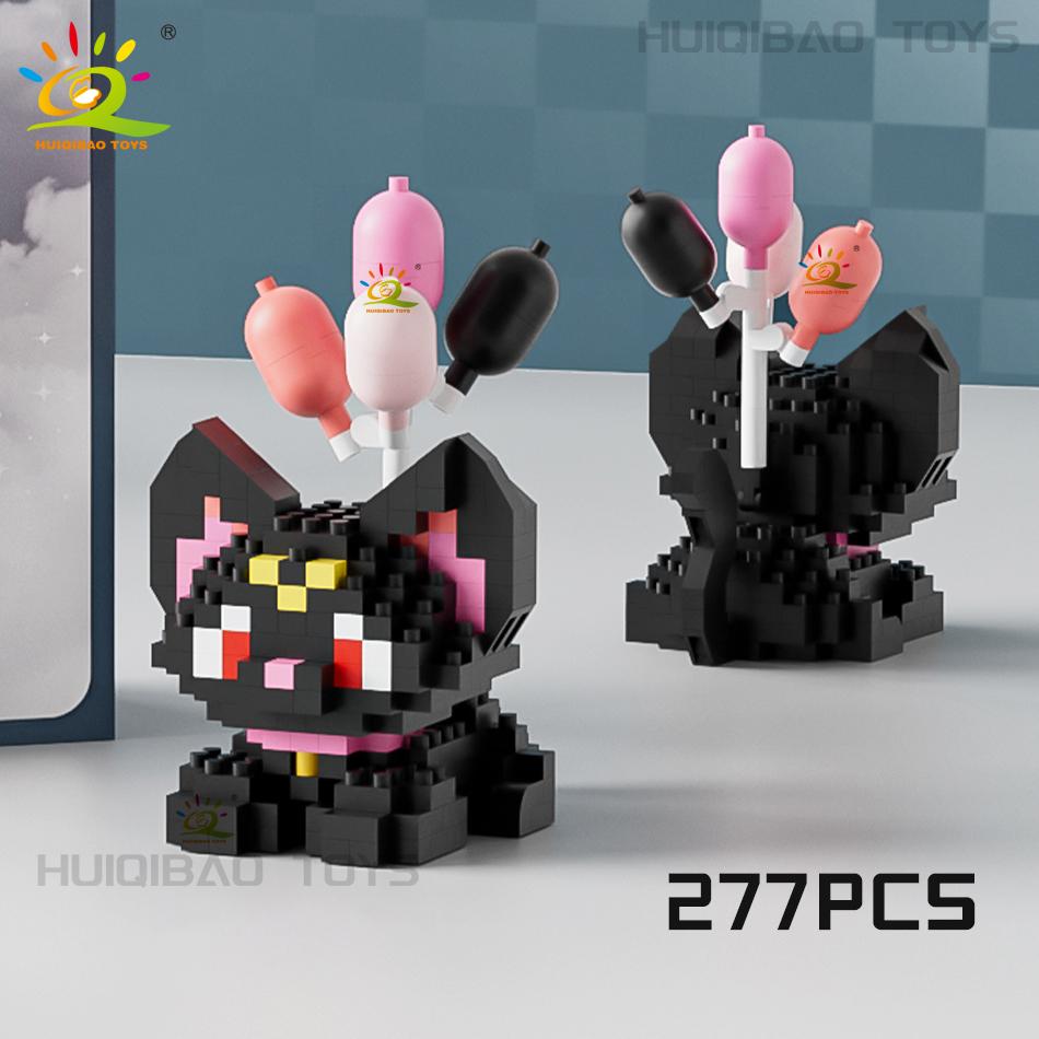 

HUIQIBAO MINI Cute Pet Balloon Cat Dog Micro Building Block Set City Cartoon Animal Diamond Home Decoration Bricks Toys Adult WITH BOX