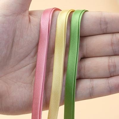 1CM Fabric Edge Sewing Ribbon Cord Rope Sateen Colorful 4-Fold Iron Free Bias Tape 5M 10MM Width Cheongsam Piping Trim