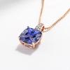 S925 Sterling Silver Pendant Nano Tanzanite Rose Gold Color Separated Light Luxury High-end Necklace