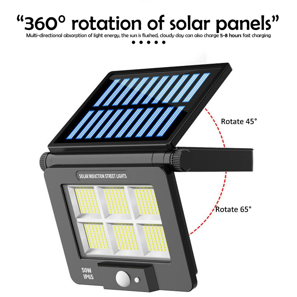 

Светодиодные уличные прожекторы на солнечных батареях, уличные солнечные фонари для парковки, 50 Вт, водонепроницаемое охранное освещение, настенное садовое гаражное освещение, дорожка 1pc